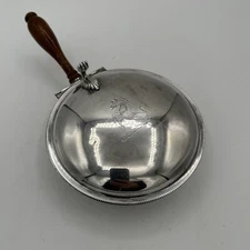 Antique Sheffield Silver Plate Footed Silent Butler EPC #300 Wooden Handle