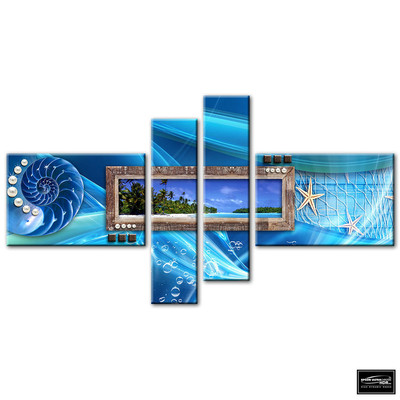 Abstract Modern Beach BOX FRAMED CANVAS ART Picture HDR 280gsm