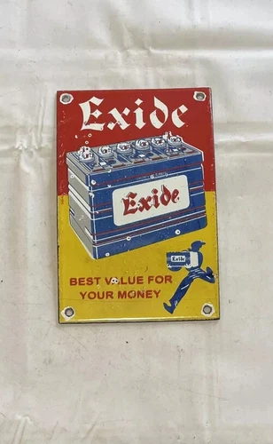 VINTAGE EXIDE PORCELAIN SIGN CAR GAS OIL TRUCK GASOLINE