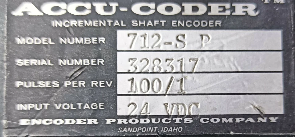 ACCU-CODER (712-S-P) Cycles Per Rev(100/1)INPUT (24VDC) - Image 2 of 4
