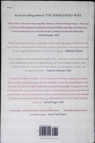 Book: One Hundred Names for Love - Diane Ackerman - 2011 - Imagen 2 de 2