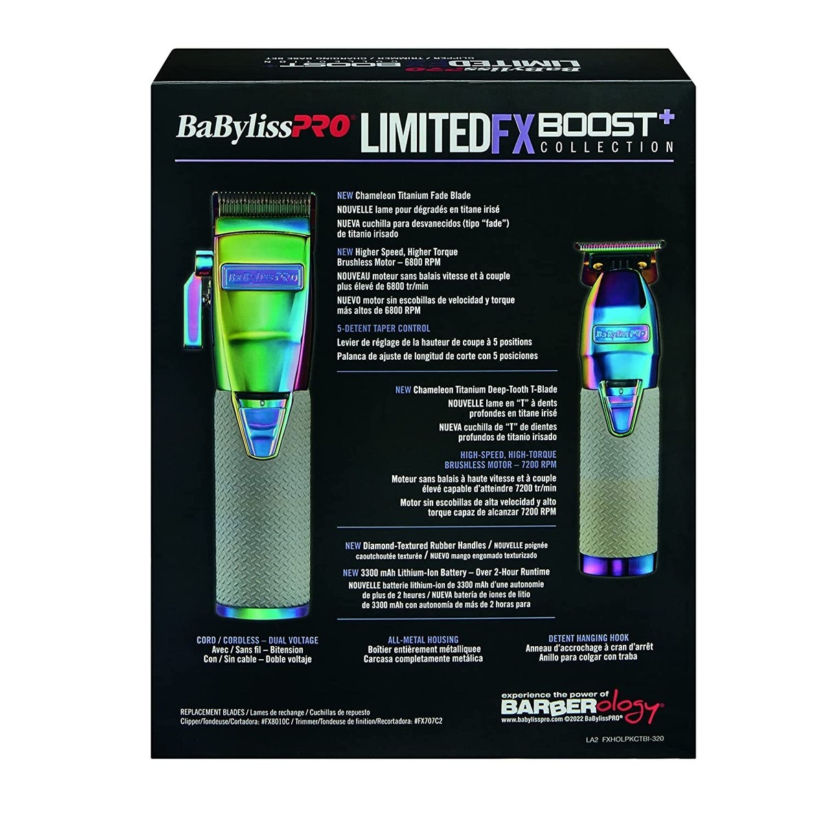 FXHOLPKCTB-I BabylissPRO BoostFX Clipper & Trimmer Chameleon