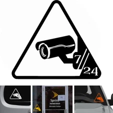 Security Camera Sign Vinyl Decal Sticker Office Car Window Videotaped CCTV 7/24