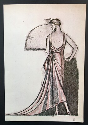 Une Robe du Soir de Worth Gazette de Bon Ton Vintage Print 9.25'' x 6.5'' frm Book