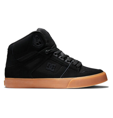 DC Shoes Men's Pure Black/Gum (BGM) Hi Top Sneaker shoes Clothing Apparel Ska - Afbeelding 1 van 6