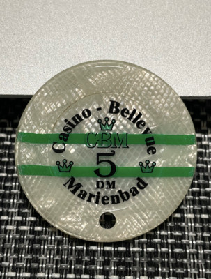 $5 CASINO BELLEVUE MARIENBAD FRANCE JETON CASINO CHIP POKER CHIP JEUX