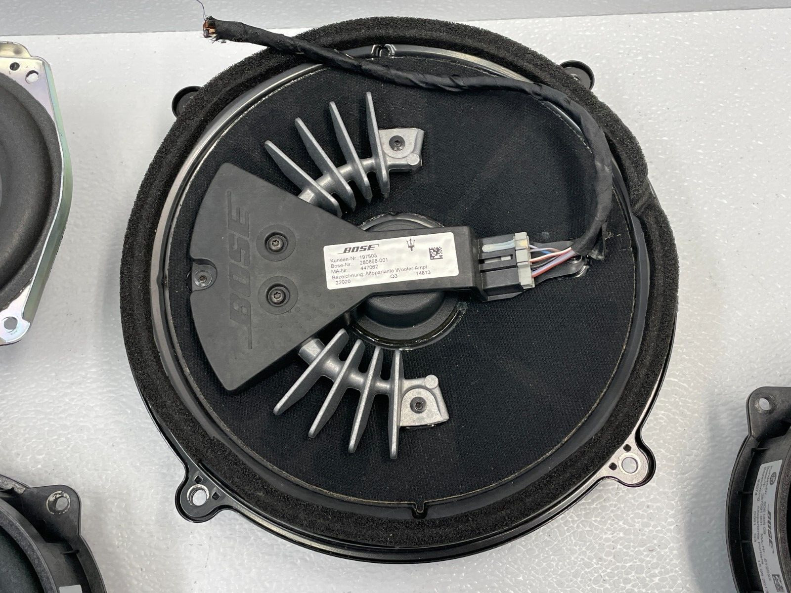 2013 2014 Maserati Granturismo M145 Subwoofer Door Tweeter Speaker Set 1458 OEM