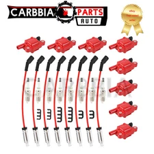 High Performance Ignition Coil & Spark Plug & Wire For Chevy GMC 5.3L 6.2L UF413