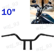 Fat 1-1/4" Chrome 10" Rise Pullback T-Bars Handlebars Fit For Harley Motorcycle