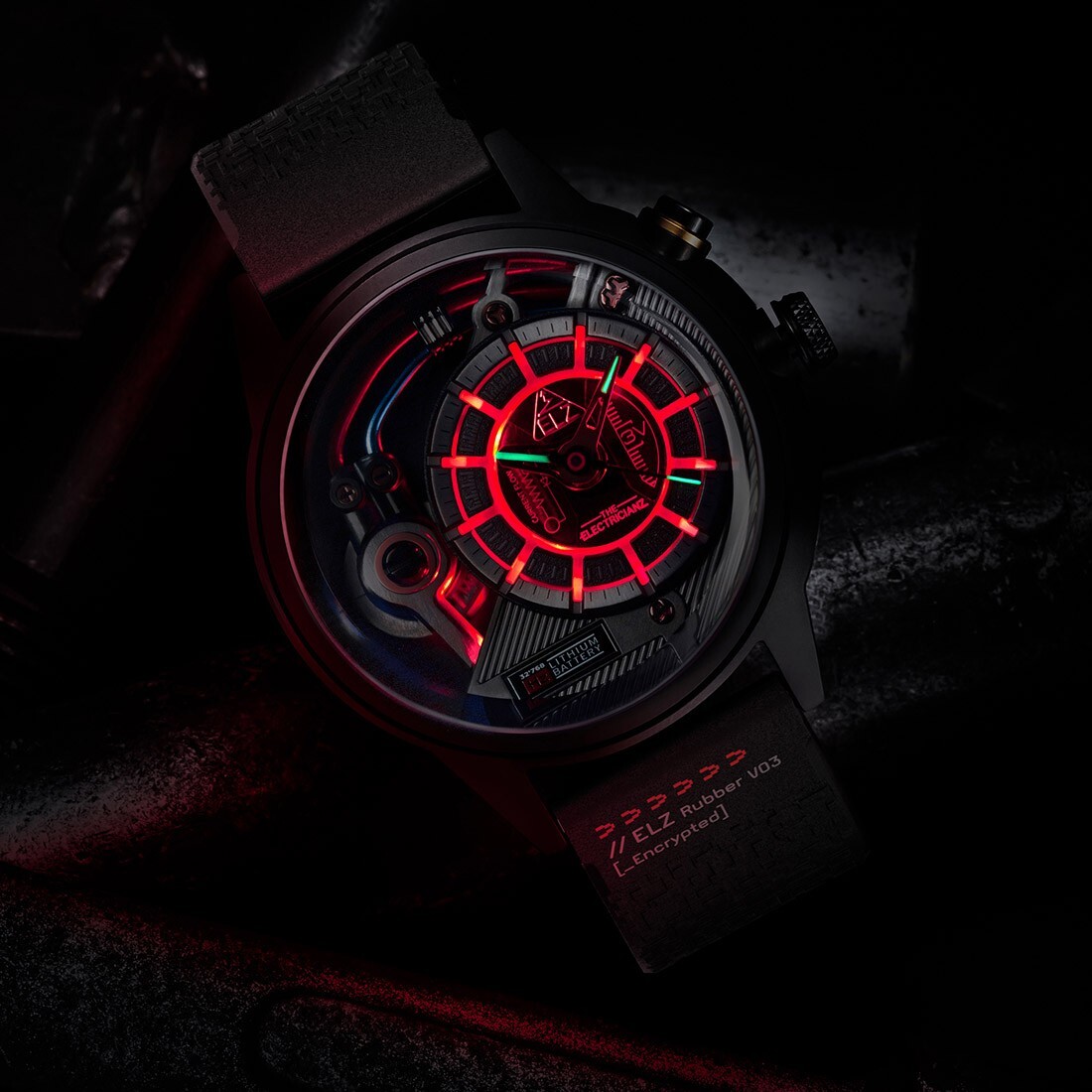 Montre The ElectricianZ CRYPTO édition Limitée - Boîtier 45 Mm Noir - Bracelet Silicone - Quartz