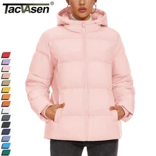 Women's Down Puffer Jackets Ski Snow Hoodie Thermal Quilted Zip Up Winter Coats