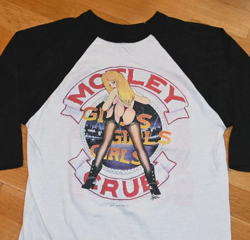 MOTLEY CRUE rock concert tour tee t-shirt Rare! 1980s vintage concert t-shirt, vintage, single stitch, B+ condition