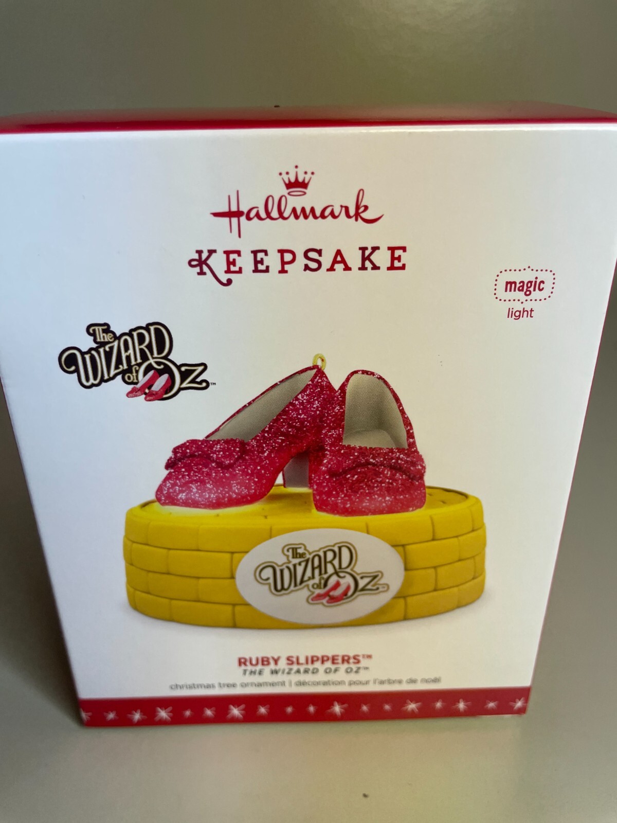 RUBY SLIPPERS 2016 Ornament Hallmark Wizard of Oz Magic Light NIB-image