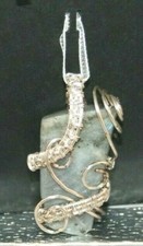 Handmade Wire Wrapped Pendant - Silver Plated - with Gift Box