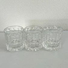 Crystal Double Old Fashion Rocks Glass Set of 3 Glasses Whiskey Barware