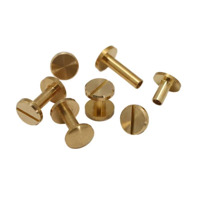 10/20/50Pcs Stud Bind Rivet Brass For Leather Belt Wallet Chicago Screw Nail - Image 4 of 4