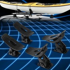 4Pcs Adjustable Heavy Duty Saddles Kayak Boat Canoe Snowboard Carriers w/Bracket