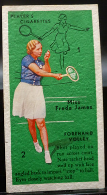 1936 John Player & Sons Tennis Forehand Volley Miss Freda James #32 GD/VG
