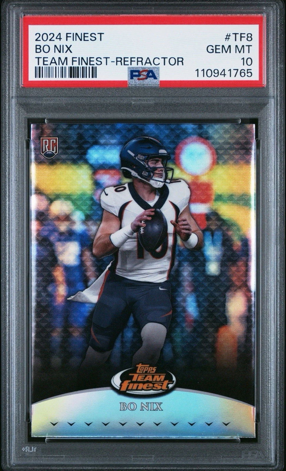 Bo Nix Topps Finest Team Finest #TF8 Refractor