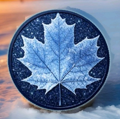 #ad #ad 2026 1oz Copper Winter Maple featuring Dual Sided Diamond Dust with Box Display $22.00