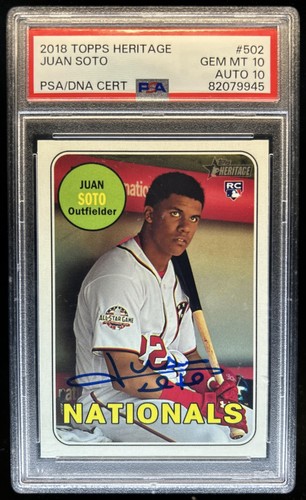 2018 Topps Heritage Juan Soto Auto Rookie RC #502 PSA 10/ 10 Auto!