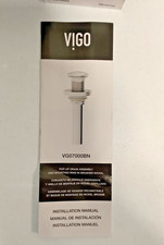 Vigo Vessel Bathroom Sink Pop-Up Drain and Mounting Ring In Brushed Nickel