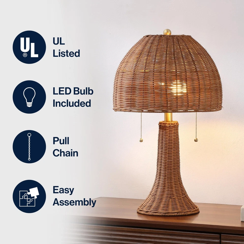 JYL4040C Joanie 22" Bohemia Rústica Hierro LED Lámpara de Mesa Dormitorio, Salón,... Foto 4 de 4