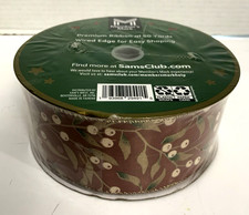 NEW RIBBON Wired Edge 2.5" x 50 Yards Christmas Member's Mark Sealed