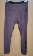 Leggings Reebok para mujer flexibles tiro alto 7/8 púrpura atléticos yoga bolsillos para tirar