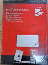 Image of 5 star multipurpose labels 16 per A4 Sheet Pack 100 Sheets