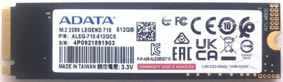 ADATA 512GB M.2 2280 LEGEND 710 PCIe Gen3x4 NVMe SSD ALEG-710-512GCS