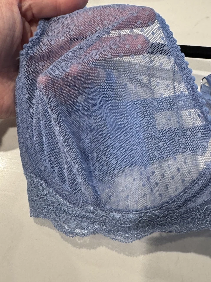 Sujetador Free People Mid Week Malla Punteada Con Aros Para Mujer Talla 32DD Transparente Sexy Foto 4 de 4