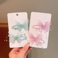 for Princess Butterfly Hair Clips Set of 2 for Girls Comfortable Cloth Hairpins