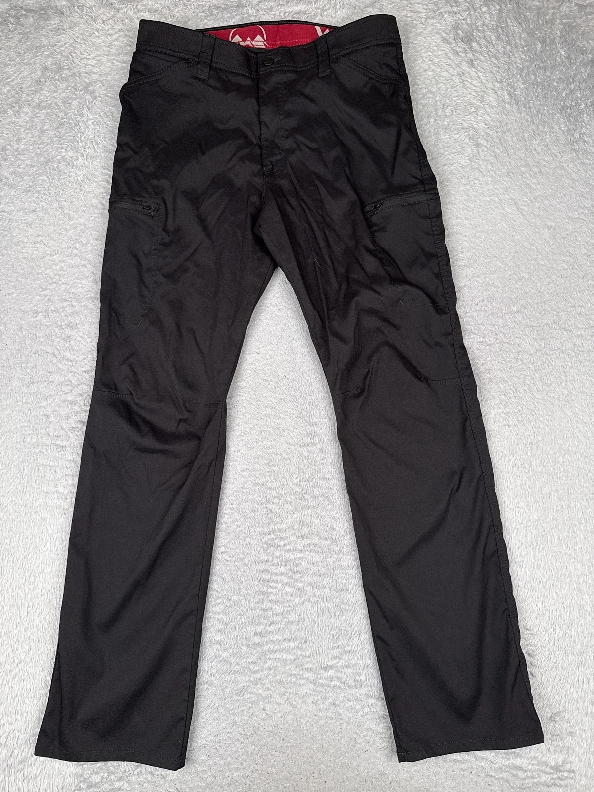Pants Mens 34x33 Black Cargo Stretch Lightweight Nylon Hiking Travel Outdoor