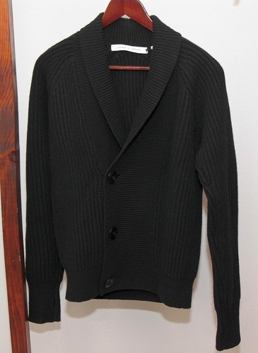 Lemaire, Cardigan doppiopetto lana di agnello Lemaire × Uniqlo nuovo con etichette vintage piccolo nero