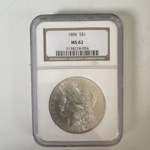 1896 Morgan Silver Dollar NGC MS62 Philadelphia $1 Uncirculated KM#110 Silver