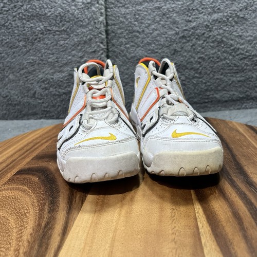 Nike Air More Uptempo Raygun White Orange Yellow DD9286-100 Kids Size 1.5Y Shoes - Picture 7 of 13