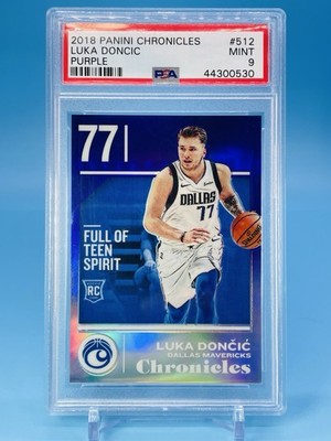 2018 Chronicles ~ LUKA DONCIC ~ RC PURPLE PRIZM #'d  07/49 SP 💥 PSA 9 MINT 🔥