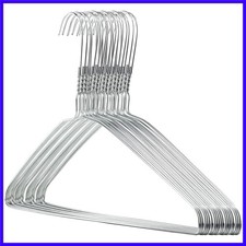 Silver Metal Wire Clothes Hangers 16inch 13 Gauge Clothes Garment Coat Hanger...