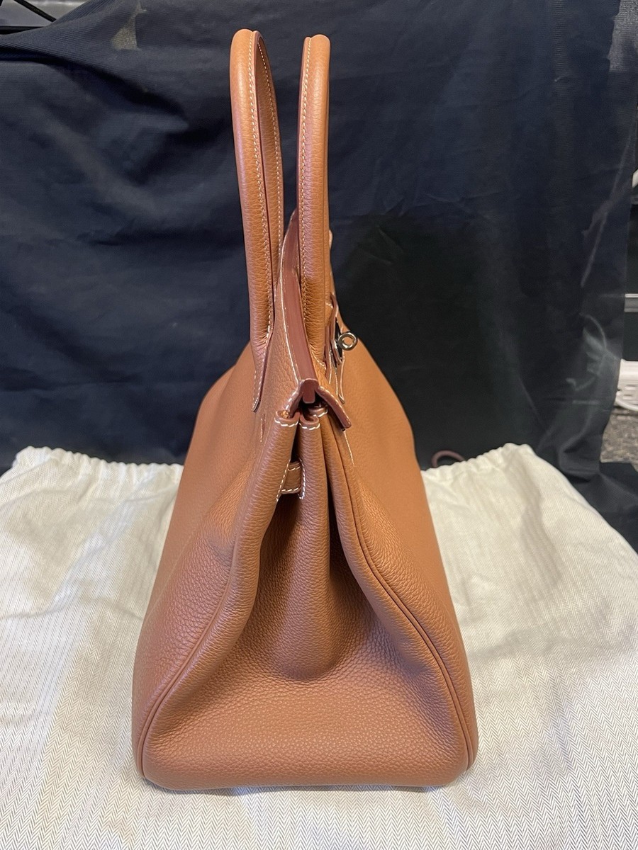 Hermes 2017 Birkin 35 Gold Togo Leather Palladium Hardware Top