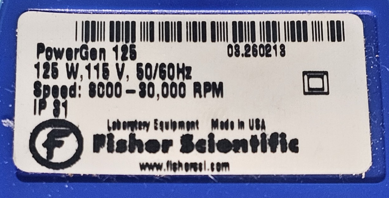 Fisher Scientific, PowerGen 125 Homogenizer, Tested Working.