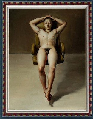 Hand Painted Oil Painting Original Muscular Male Figure Nude Body Wall Art Decor
