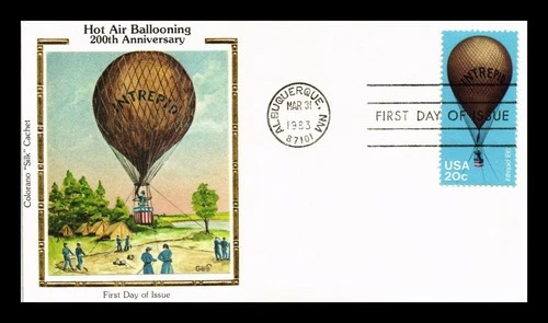 US COVER INTREPID HOT AIR BALLOONING FIRST DAY ISSUE COLORANO SILK CACHET