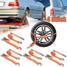 4x Spanngurt 3000 Kg Autotransport PKW Kfz Radsicherung Zurrgurt Ratschengurt 3t