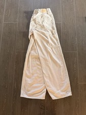 Abercrombie Kids Wide Leg High Rise Cargo Pants Beige Cotton Patch Pockets size