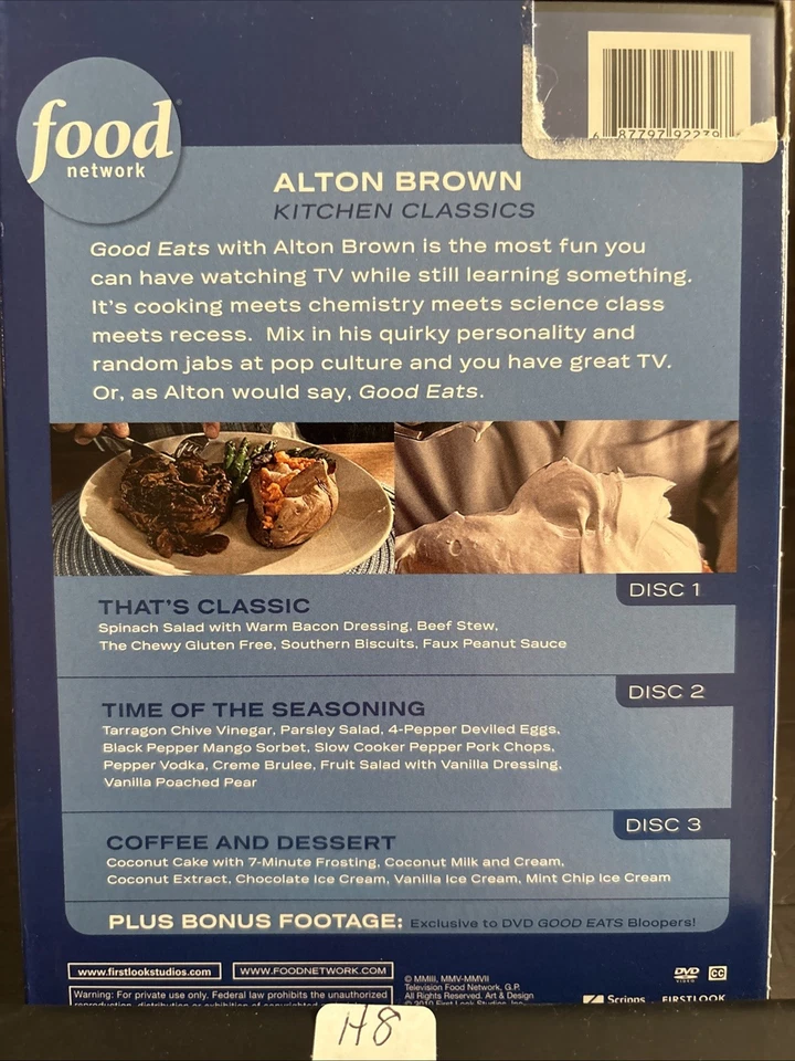 Good Eats with Alton Brown: Kitchen Classics  (3-Disc Set) - Like New. H8 - Image 2 of 2