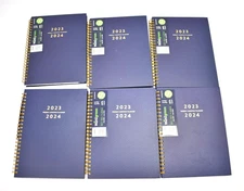 Lot of 6 MintGreen 2023-2024 Planner Weekly/Monthly 6-1/4" x 8-1/4" Blue Cover