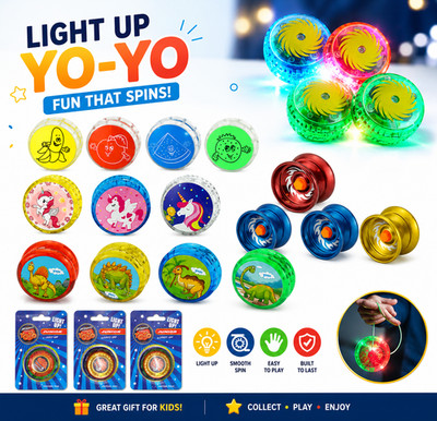 Kinder Leucht YoYo Spielzeug Dinosaurier, Einhorn, Obst, Metall Designs Kupplungsmechanismus
