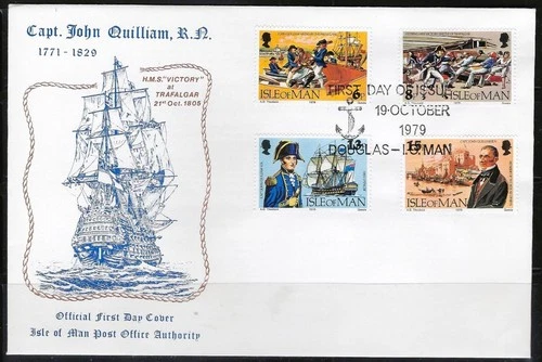 1¢ WONDER'S ~ ISLE OF MAN FDC CAPTAIN JOHN QUILLIAM 1979 C/S - F177