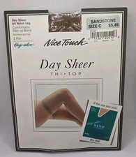 Sears Nice Touch Sandstone Hugalon Stockings 2 Pair Sheer Nylon Size C  